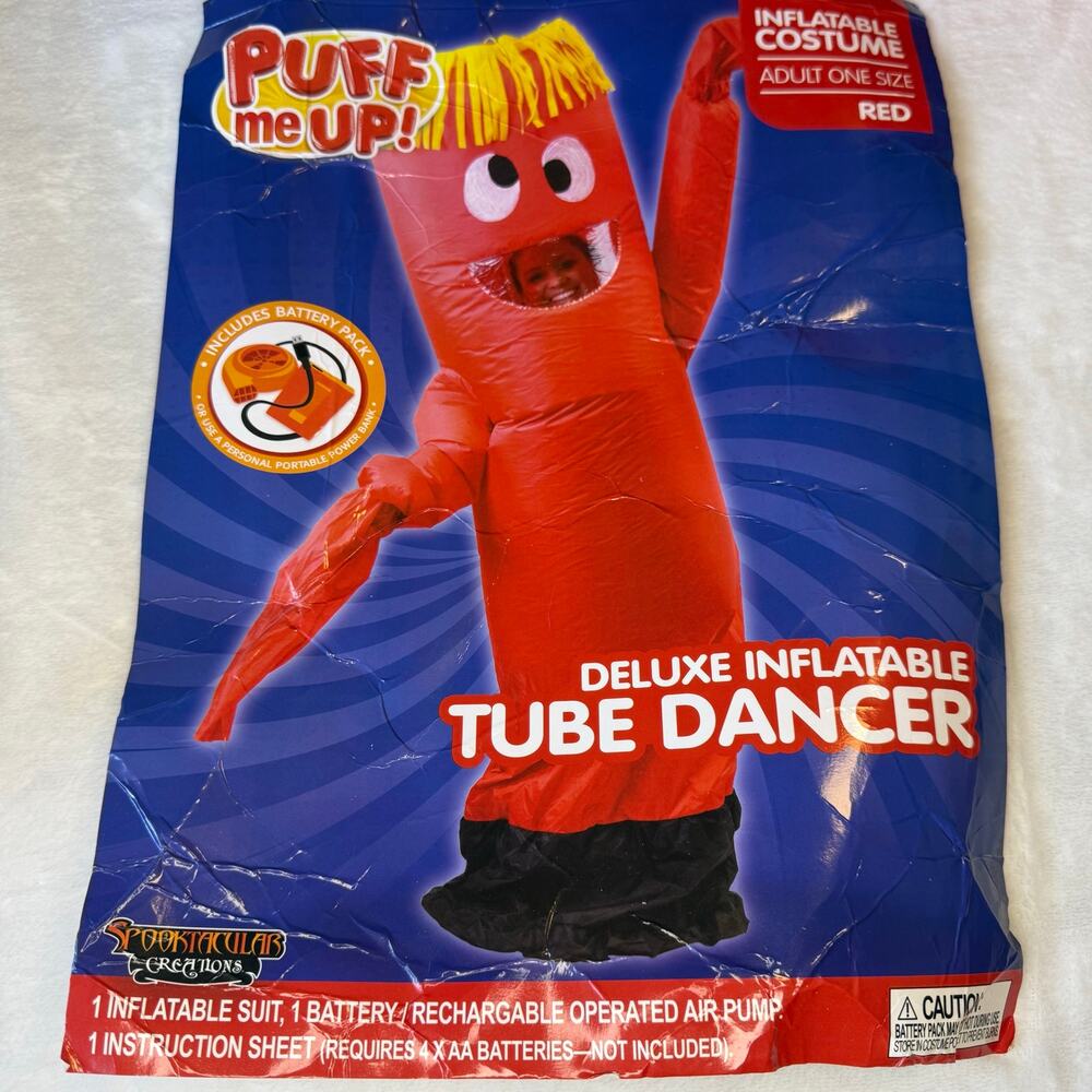 Deluxe Inflatable Tube Dancer Costume Red Adult One Size